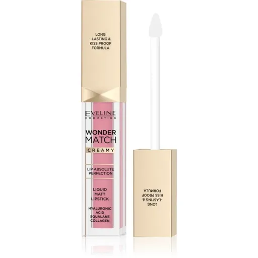 Eveline Cosmetics Wonder Match ruj de buze lichid, mat și de lungă durată cu acid hialuronic culoare 01 Angel Rose 6.8 ml