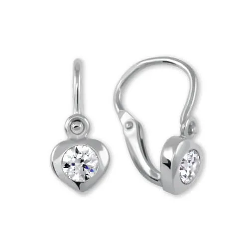 Soliter Cercei din aur pentru copii Inimioare cu cristal transparent 236 001 00675 07