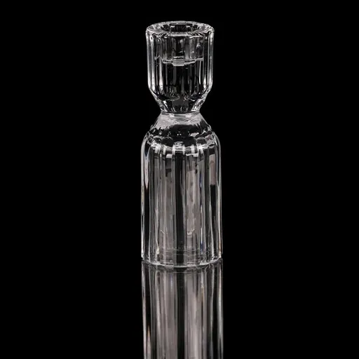 Sfeșnic de sticlă 14,5 cm pentru lumânare conică, transparent