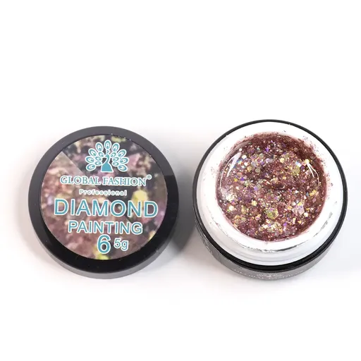 Gel Color cu Sclipici, Global Fashion, Diamond Gel, 5g, Nr. 06, TPO Free