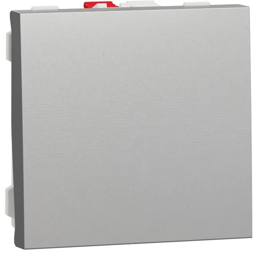 Intrerupator simplu 10A 2 module Schneider Noua Unica NU320130, aluminiu