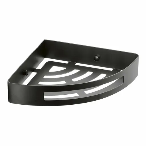 GEDY 247914 Raft de colț inteligent pentru duș, 21x 4,5 x 21 cm, negru mat, negru