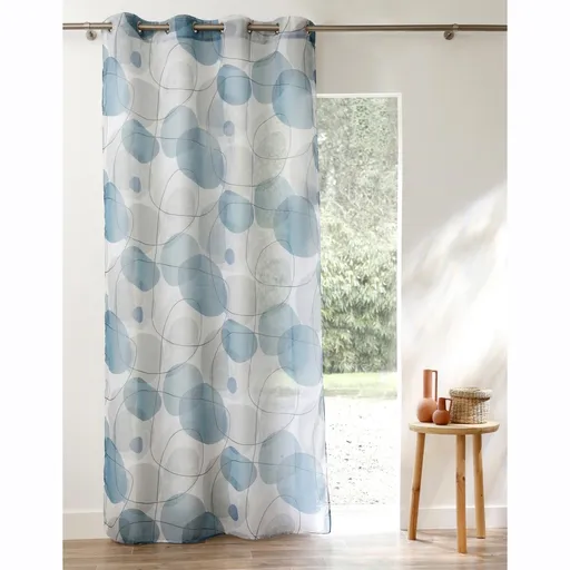 Perdea din voal cu pietre imprimate, cu ochiuri