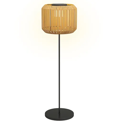 Outsunny Lampă Solară de Grădină cu Iluminare LED și Aprindere Automată, Ø34x130 cm, Galben | Aosom Romania
