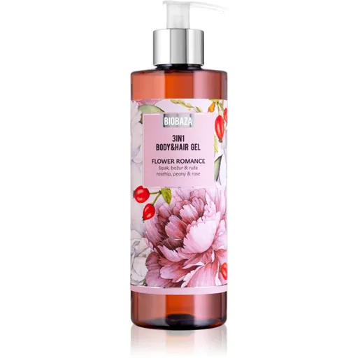 BIOBAZA 3in1 Body&Hair Gel Flower Romance sampon, balsam si gel de dus 3in1 400 ml