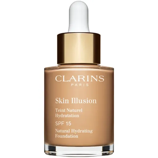 Clarins Skin Illusion Natural Hydrating Foundation makeup radiant cu hidratare SPF 15 culoare 110N Honey 30 ml