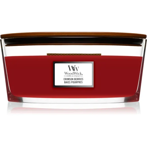 Woodwick Crimson Berries lumânare parfumată cu fitil din lemn (hearthwick) 453,6 g