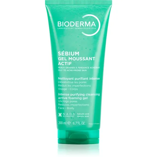 Bioderma Sébium Gel Moussant Actif gel intens pentru curatare pentru ten gras si problematic 200 ml