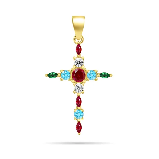 Brilio Silver Pandantiv original placat cu aur Cruce PT87YRBW