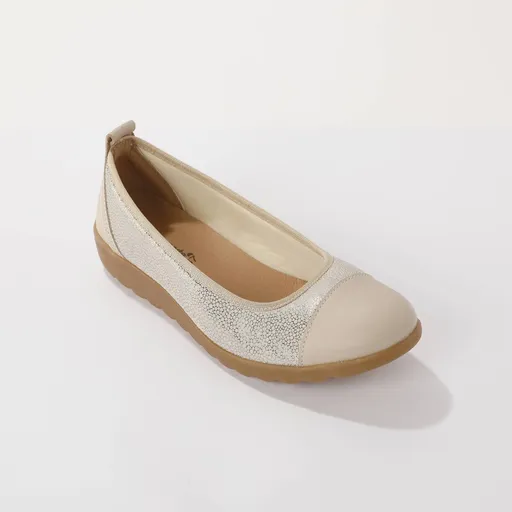 Balerini din piele cu inserții elastice