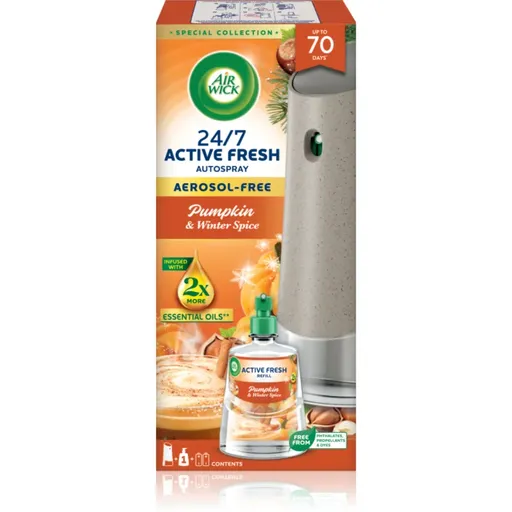 Air Wick Active Fresh Pumpkin & Winter Spice odorizant de aer automat cu reîncărcare 228 ml