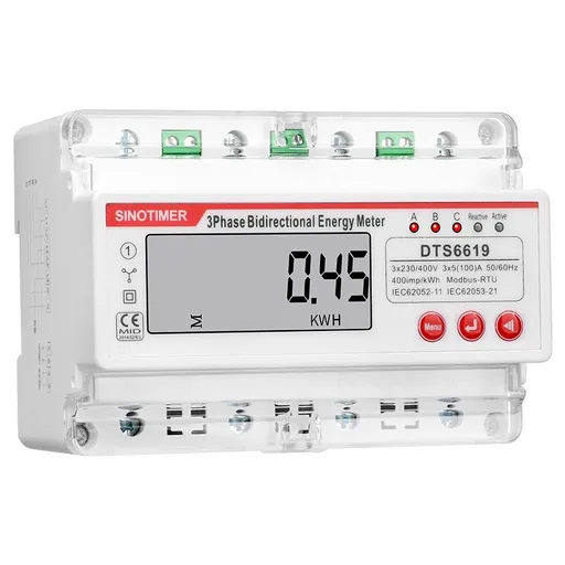 Contor monofazat de energie electrica, Sinotimer, 230V AC 50Hz, 5(100)A, ecran digital LED, DTS6619-045