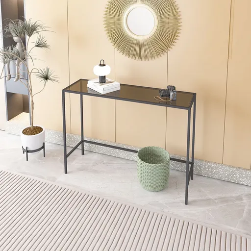 Bufet, Hanah Home, Canvas, 100x80x30 cm, Negru / Fume