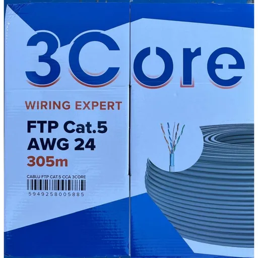 Cablu FTP cat.5 CCA 0.51 24AWG rola 305ml TED 3Core005885