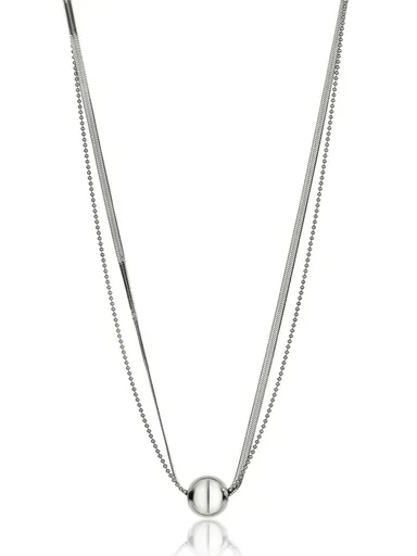 Marc Malone Colier dublu din oțel Skye Silver Necklace MCN24001S
