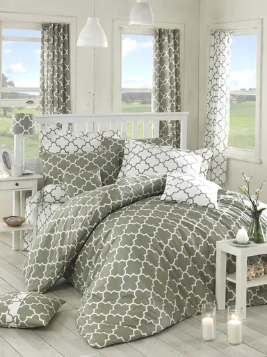 Lenjerie de pat dubla King (FR), L'essentiel Maison, Madalyon, Gri/Alb