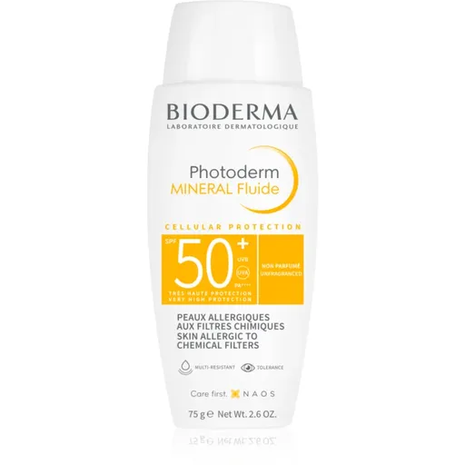 Bioderma Photoderm Mineral Fluid fluid protector fără filtre chimice SPF 50+ 75 g