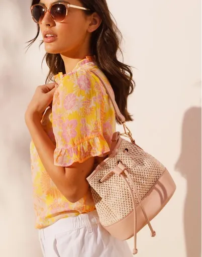 Geantă de mână din 2 materiale