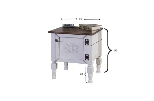 Noptiera, Hanah Home, Ada Nightstand, 50x40x52 cm, Negru