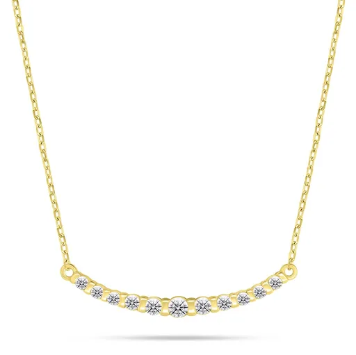 Brilio Silver Colier elegant placat cu aur cu zirconi transparente NCL159Y