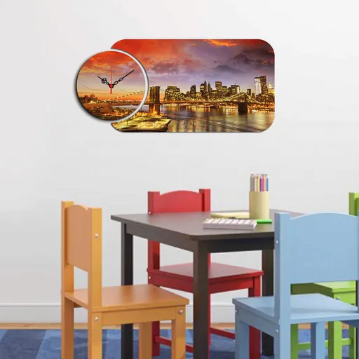 Ceas de perete, YMS-44, Dimensiune: 68 x 32 cm, Multicolor