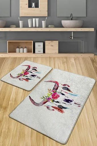 Set covorase de baie, L'essentiel Maison, Cervo Djt, Poliester, Multicolor