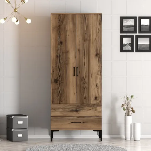 Dulap pentru haine, Hanah Home, Kumsal T, 80x47.5x201.4 cm, Maro