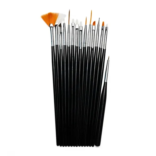 Pensule gel 15 set negre Oranjollie
