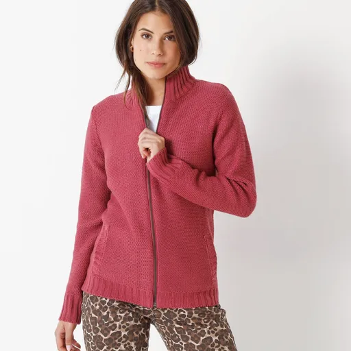 Pulover din 30% lână, cu fermoar