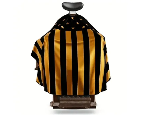 Pelerina Tuns, Manta Frizerie, Design Negru-Auriu - 174977366