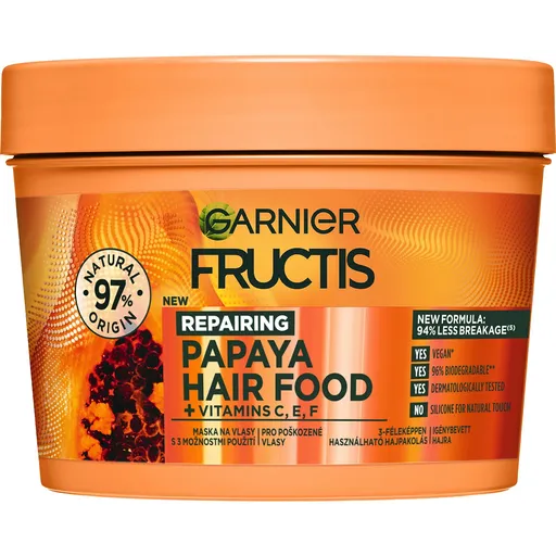 Garnier Mască regenerantă pentru păr deteriorat Papaya (Hair Food) 400 ml