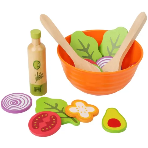 Small foot Wooden Salad Making Set set de jucării din lemn 2 y+ 15 buc