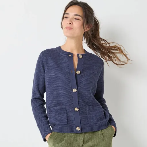 Pulover cu nasturi, cu model perlat