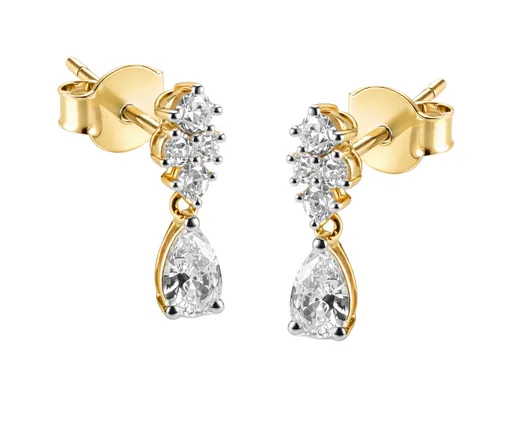 Guess Cercei suspendați strălucitori din argint placat cu aur Jardin JSBE04492JWYGT/U