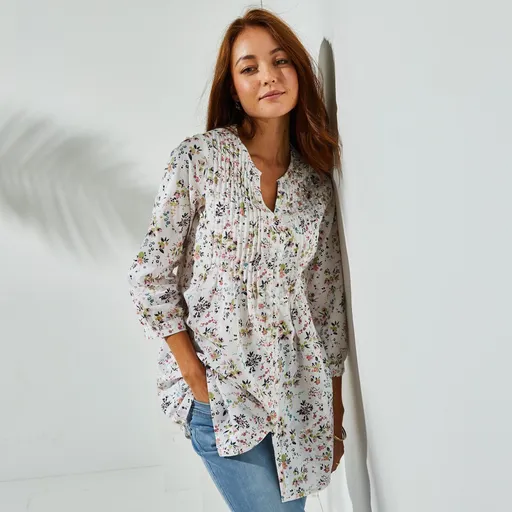 Tunică cu samosas și imprimeu floral