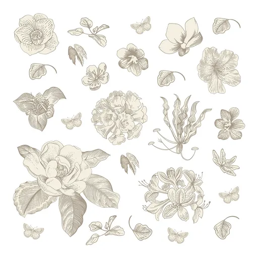 Decorațiune autocolantă Flori Pastel, 30 x 30 cm