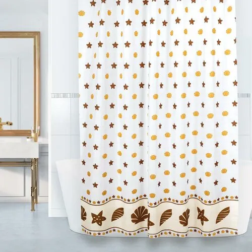 Bellatex Perdea de baie Muschi de mare maro,portocaliu, 180 x 200 cm