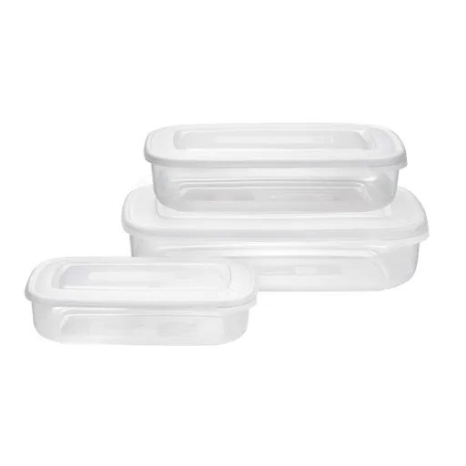 Set de recipiente de plastic Tontarelli din 3 piese, alb, alb