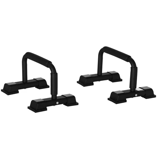 HOMCOM Set 2 Bare Paralele din Oțel pentru Fitness cu Mânere din Antiderapante, 36x25x20 cm, Negru | Aosom Romania