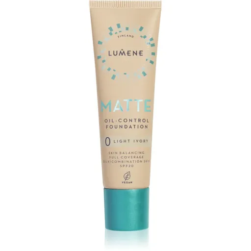 Lumene Matte Oil-Control machiaj cu efect matifiant SPF 20 culoare 0 Light Ivory 30 ml
