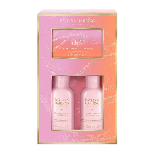 Baylis & Harding Set cadou de îngrijire a corpului Jojoba, Vanilie & Ulei de migdale 3 ks