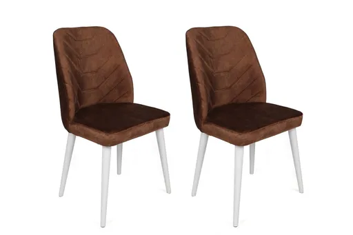 Set scaune 2 piese, Hanah Home, Dallas-586 V2, Maro/Alb