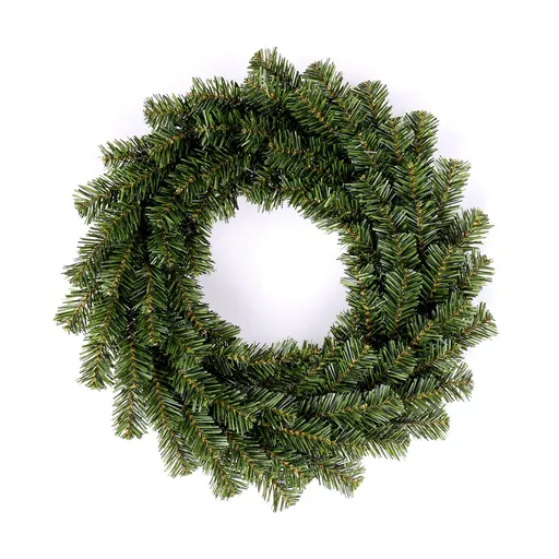 Coroană verde artificială, nedecorată, diametru 40cm, diam. 40 cm