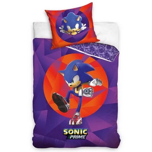 Lenjerie de pat pentru copii Hedgehog Sonic Prime, 140 x 200 cm, 70 x 90 cm