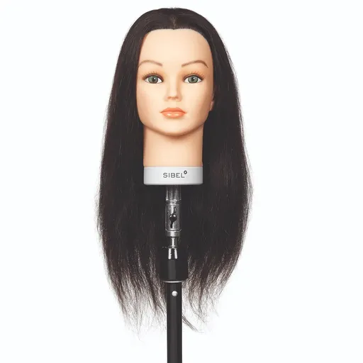 Cap Manechin Sibel FANNY 60cm - pentru Competitii - Par Natural Uman 100%  Implant Natural Medium 200-230 par/cm2