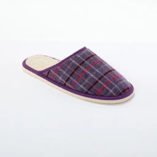 Papuci în carouri cu talpă silențioasă