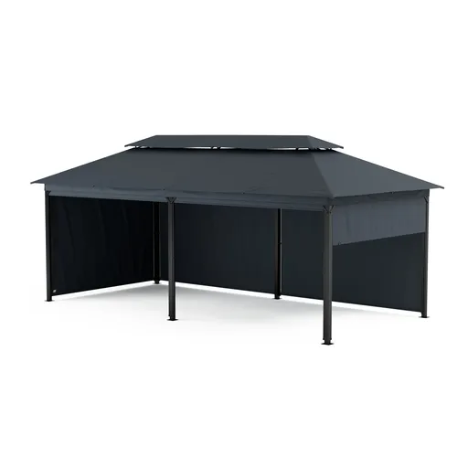 Blumfeldt Grandezza Cortina foișor de grădină 3x4 m, rezistent la intemperii, acoperit cu pulbere, jaluzele laterale