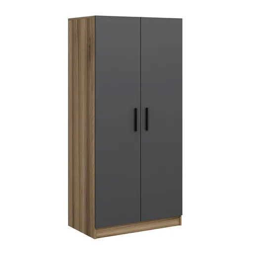 Dulap pentru haine, Hanah Home, Kale Anthracite Oak, 90x210x52 cm, Antracit / Stejar