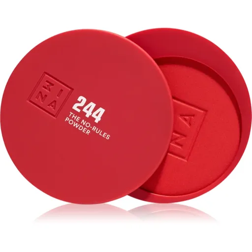 3INA The No-Rules Powder machiaj multifuncțional pentru ochi, buze și față culoare 244 - Classic red, shimmer 8 g