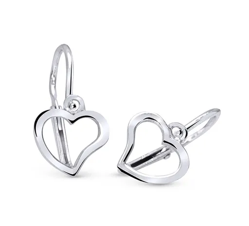 Cutie Jewellery Cercei in fromă de inimă din aur alb C2760-10-X-2